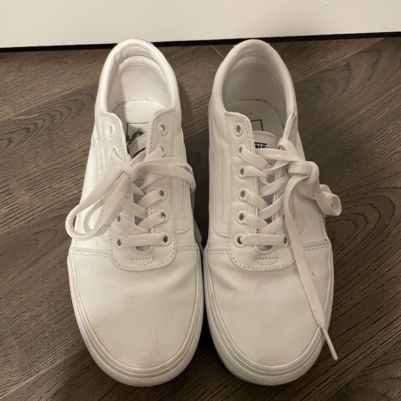 Vans Shoes Vans Platform White Sneakers Womens 85 Poshmark